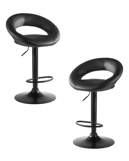 LM-5001-N_B-M_EL-black Набор 2 шт стул барный DOBRIN MIRA BLACK (чёрный)