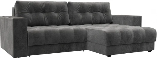 128474 Диван угловой с декором Лига-049 НПБ Лига Диванов (Велюр) арт.128474