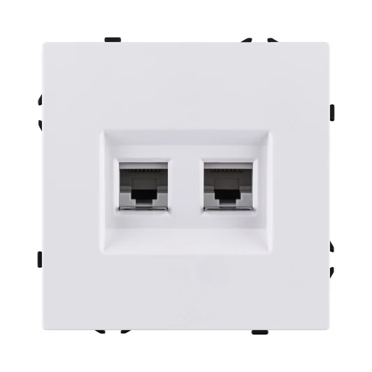 EC-018WG Розетка двойная Ethernet RJ45 белый глянцевый Kollinger Eclipse EC-018WG