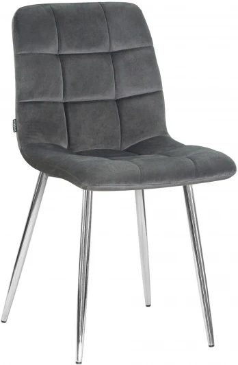 7094-LML ALEX, цвет сиденья темно-серый велюр (V108-91), цвет основания хромированная сталь Стул обеденный ALEX (хром ножки, темно-серый велюр (V108-91))