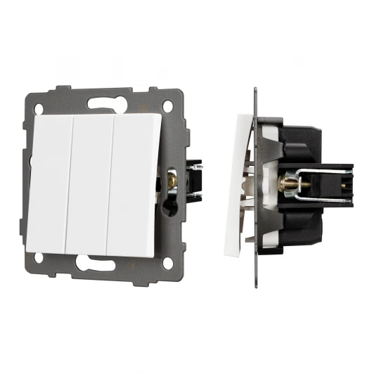 049896 Механизм выключателя трехклавишный непроходной SWT-MK03-PL-WH-V (250V, 10A) (Arlight) 049896