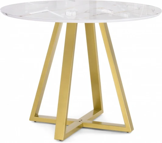 588042 Стеклянный стол Норфолк 100 (Норфолк 100х78 золото) Woodville арт.588042
