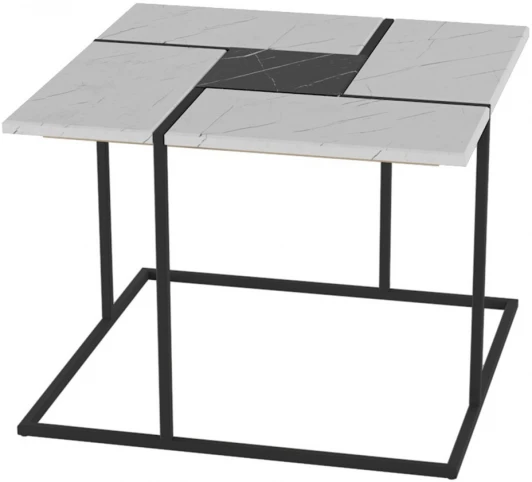 4378783401 Стол журнальный Калифорния Калифорния" белый мрамор/черный мрамор от фабрики Калифорния"