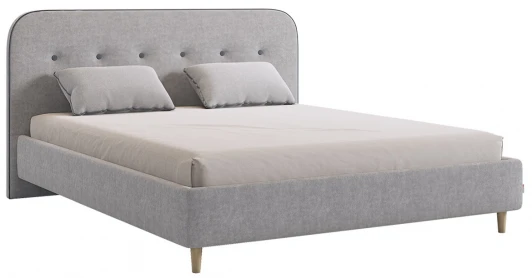 KM1.6-19.2350 Кровать с основанием Лео 160х200 см Mebelson (ЛДСП,Ткань,Велюр/Серый,Графит) арт.KM1.6-19.2350