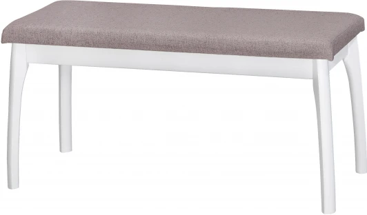 007565 Скамья для прихожей мягкая, ткань серо-розовый, каркас снег Mebelik арт.007565