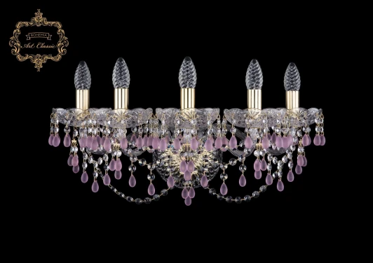 10.24.5.200.XL.Gd.V7010 Бра Art Classic 10.24 10.24.5.200.XL.Gd.V7010 (220V, хрусталь, подвески, подсвечник, свеча)