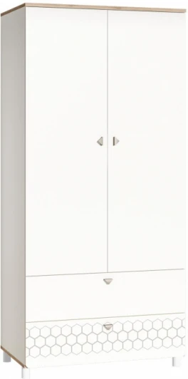 518263 Шкаф Эльга (Эльга белый шагрень / дуб белый exclusive) Mobi арт.518263