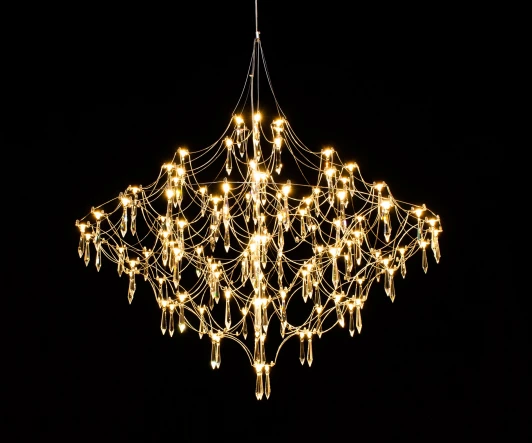 07881-80,33(21) Подвесная люстра диммируемая Kink Light Галанта 07881-80,33(21) золото Led 66*0,5W с пультом ДУ (регулировка яркости, 220V, на тросе)