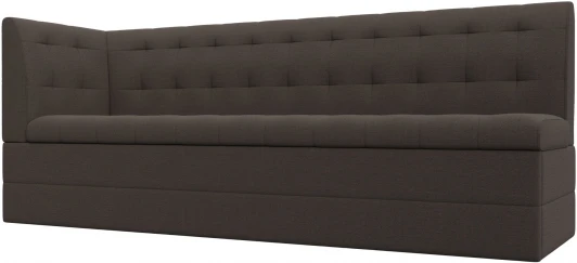 122435L Диван кухонный Бриз с углом слева (Коричневый/Рогожка) Лига Диванов арт.122435L