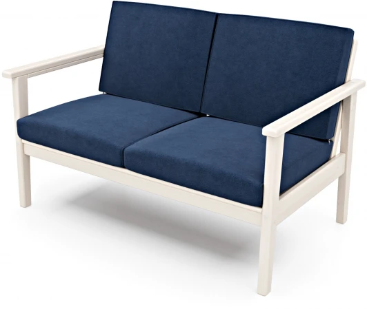 211047 Диван Arsko прямой Лориан М беленый дуб велюр синий