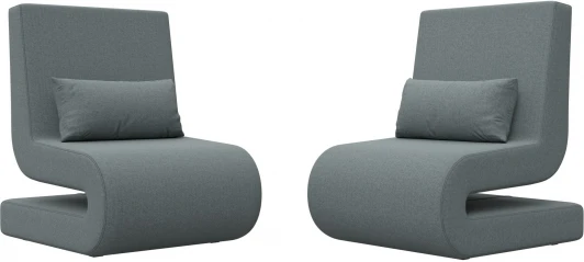 125043 Кресло Волна (2 шт.) (Серый/Рогожка) Лига Диванов арт.125043