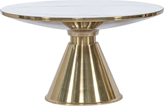 FR 1043 Кофейный столик Atlant диам.80см x 45см, золотой, металл, керамика Bradexhome арт.FR 1043