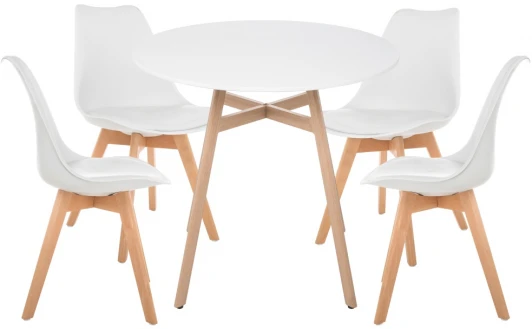 532548 Обеденная группа Woodville Номиа 90 white / wood 532548