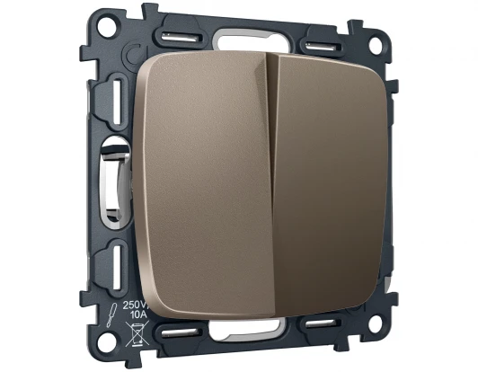 MO633030 Комплект механизма двухклавишного перекрестного выключателя встраиваемый (темная бронза матовый) Ambrella Volt QUANT MO633030