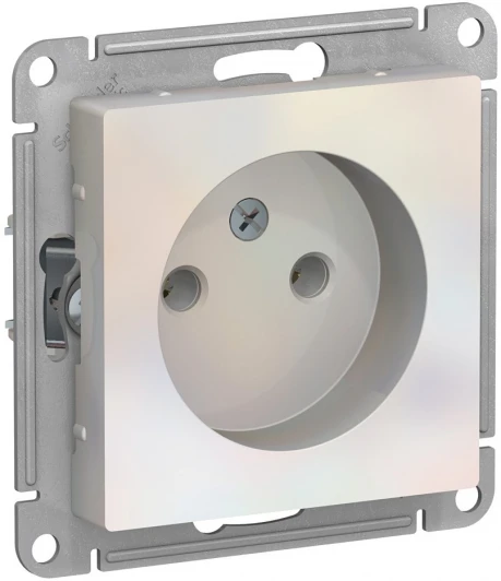 ATN000441 Розетка встраиваемая без заземления (жемчужный) Systeme Electric AtlasDesign ATN000441