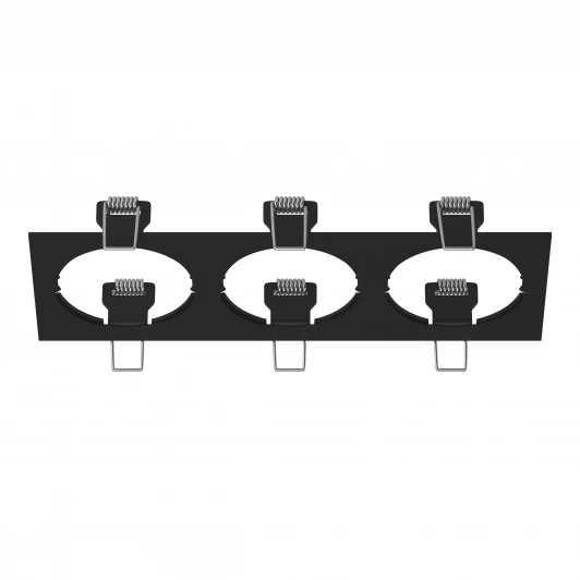 217537 Рамка для трех встраиваемых светильников Lightstar Intero, прямоугольник, черный