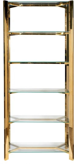 GY-08728 GY-08728 Стеллаж стекло прозр/золото 80*35*180см Garda Decor