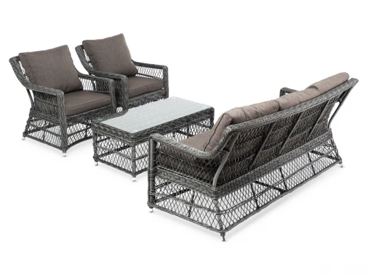 GLS3C2T-4-SET graphite Лаунж-зона из искусственного ротанга, цвет графит 4SIS Гранд Латте GLS3C2T-4-SET graphite