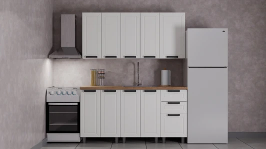 00-00240856 ГК Аленушка 1,6м Лилия Молочный/Молочный, черный (без столешницы)