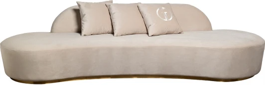 87YY-DIV2262 Диван Lea трехместный, велюр кремовый 290*112*75см Garda Decor арт.87YY-DIV2262