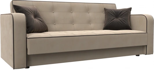 126152 Диван-книжка Тур (Бежевый,Коричневый/Велюр) Лига Диванов арт.126152