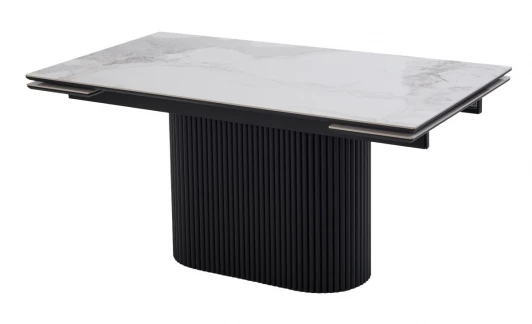 480M06157 Стол АРИЯ 160 PANDORA LIGHT, керамика / Черный каркас M-City 64723