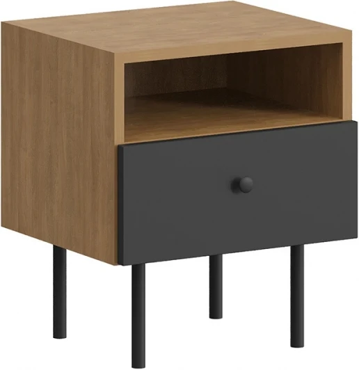 838930 Тумба прикроватная Frida ОГОГО (арт.838930), (ЛДСП/Черный)