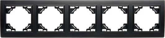 39622 Рамка на 5 постов (черный) Stekker Эрна 39622