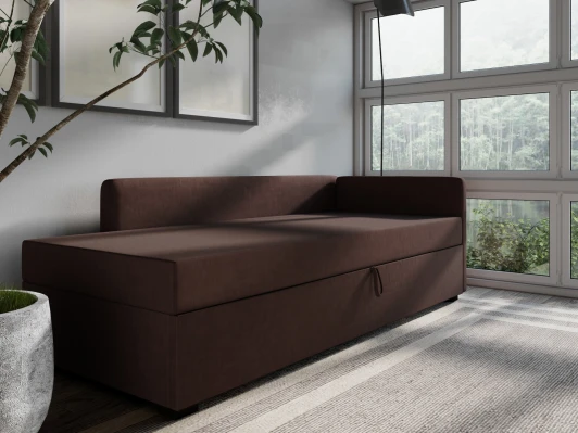 221126 Диван-кровать Arsko Велес Угол правый велюр коричневый