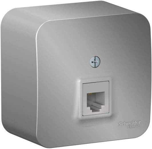 BLNIA011003 Телефонная розетка накладная RJ-11 (алюминий) Systeme Electric Blanca BLNIA011003