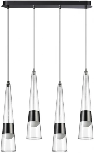 5044/42L Подвесной светильник каскадный Odeon Light Lump 5044/42L глянц.темн.хром/прозрачный/металл/стекло LED 42W 3000K 4167Лм (220V, на проводе)