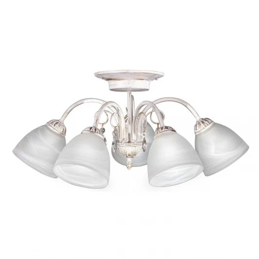 S9116-5 Люстра потолочная Day&Night, 5 плафонов, белый с золотом и прозрачным