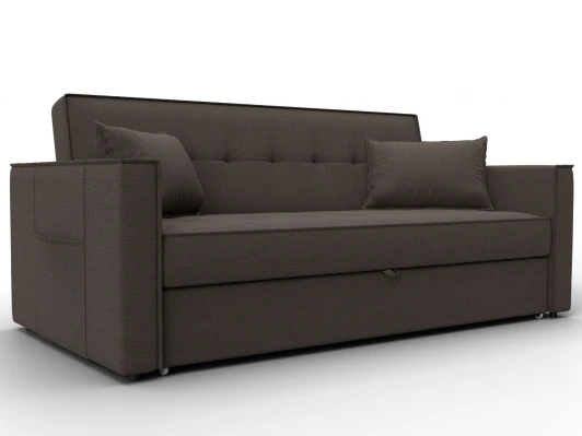 134875 Диван прямой Лига-104 (160) (ЛДСП,Брус,Фанера,Рогожка/Коричневый) Лига Диванов 134875