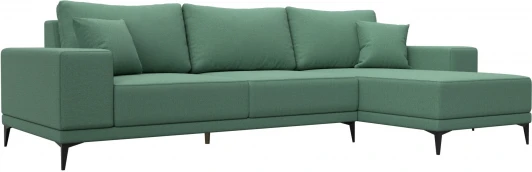 124722 Диван угловой Льюес правый (Зеленый/Рогожка) Лига Диванов арт.124722