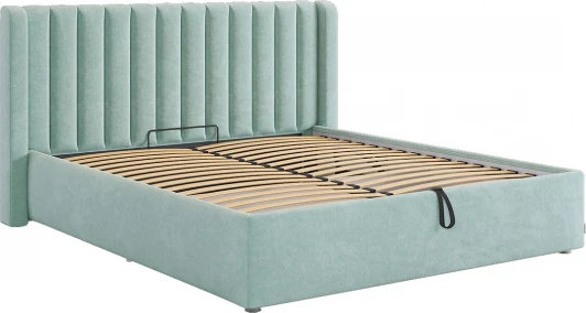 ZP.KM1.6-23.2764 Кровать с подъемным механизмом Ева 160х200 см Mebelson (ДСП,ЛДСП,Велюр/Мятный) арт.ZP.KM1.6-23.2764