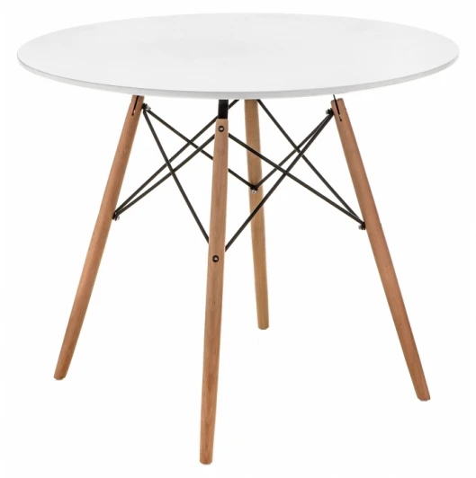 15363 Стол Woodville Table 80 white / wood 15363