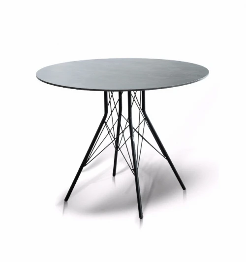 RC658-R90-SHT-TU2-1 Интерьерный стол из HPL круглый Ø90см, цвет серый гранит 4SIS Конте RC658-R90-SHT-TU2-1
