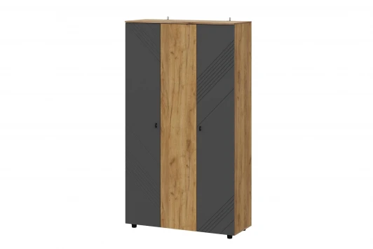 00-00231226 Шкаф трехстворчатый Арника Байкал, Дуб Золотой, Графит