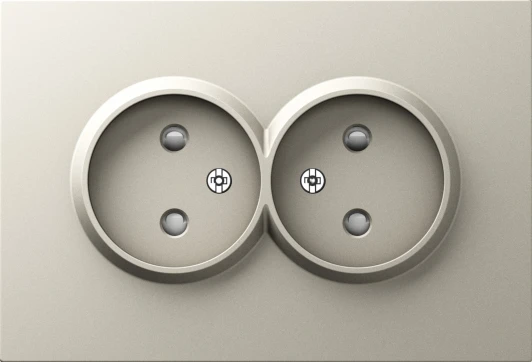 DE22635 Накладка для розетки 2-й без заземления, со шторками 16A 250 В~, матовый кашемир Donel A07 DE22635