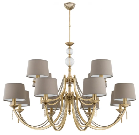 ZAF-ZW-8+4(P/A) Потолочная люстра ярусная на штанге Kutek Zaffiro ZAF-ZW-8+4(P/A) (220V, хрусталь Swarovski)