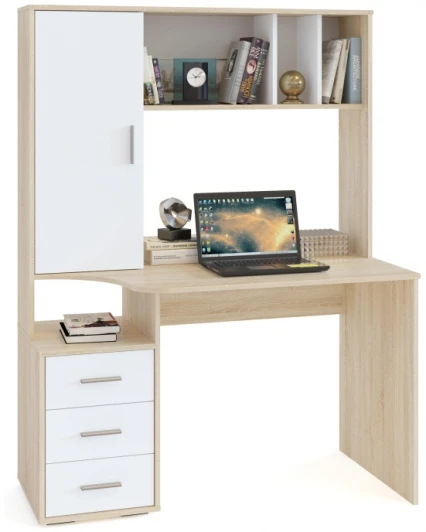 287123 Компьютерный стол Woodville КСТ-16 левый дуб сонома / белый 287123