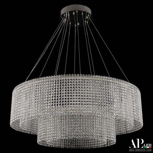 SH02.93.2D.A.Ni.4000 Подвесная люстра светодиодная APL LED Sicilia SH02.93.2D.A.Ni.4000 (220V, хрусталь, на тросе)