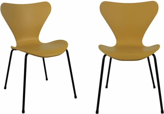 FR 0423P Комплект из 2-х стульев Bradex Home Seven Style горчичный с черными ножками (FR 0423P)