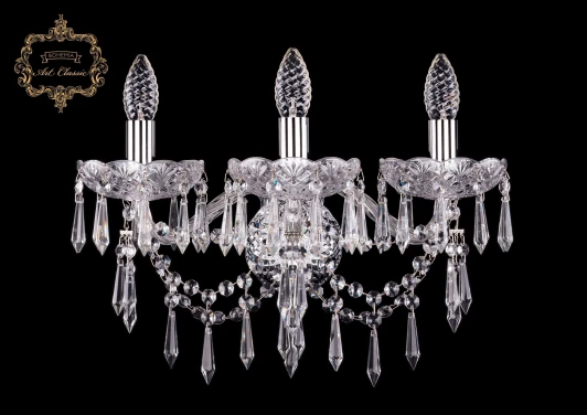 10.23.3.165.XL.Cr.Dr Бра Art Classic 10.23 10.23.3.165.XL.Cr.Dr (220V, хрусталь, подвески, подсвечник, свеча)