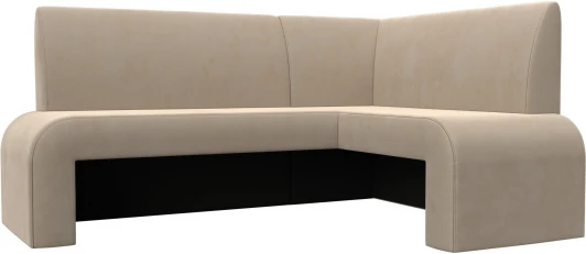 126131 Диван кухонный угловой Кармен правый угол (Бежевый/Велюр) Лига Диванов арт.126131