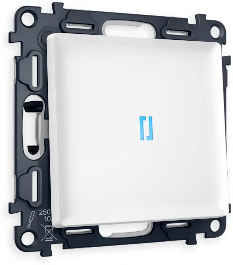 MA122020 Комплект механизма Ambrella Volt 1-клавишного выключателя с подсветкой 10000K ALFA MA122020 Белый матовый QUANT