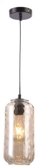 10177/1S Black/Cognac Подвесной светильник Escada Rise 10177/1S Black/Cognac 1х60Вт Е27, металл/стекло, черный/коньячный