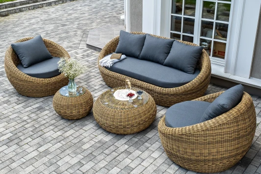 BARS3C2T-4-SET "Барселона" лаунж-зона из искусственного ротанга, цвет соломенный 4SIS арт.УТ-00010271