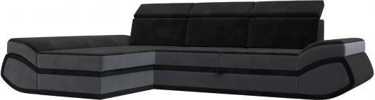 121648L Диван угловой Лига-032 левый угол (Черный,Серый/Велюр) Лига Диванов арт.121648L