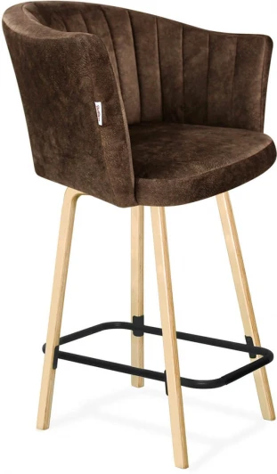 8792276901 Стул полубарный Sheffilton SHT-ST42-1/S94-1 кофейный трюфель/прозрачный лак/черный муар